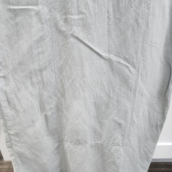 Vintage Suzen USA Linen Blend Midi Dress Mother of Pearl Buttons Small - Picture 5 of 14